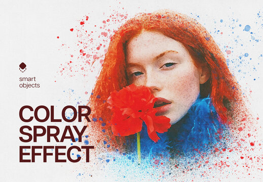 Color Spray Photo Effect Mockup