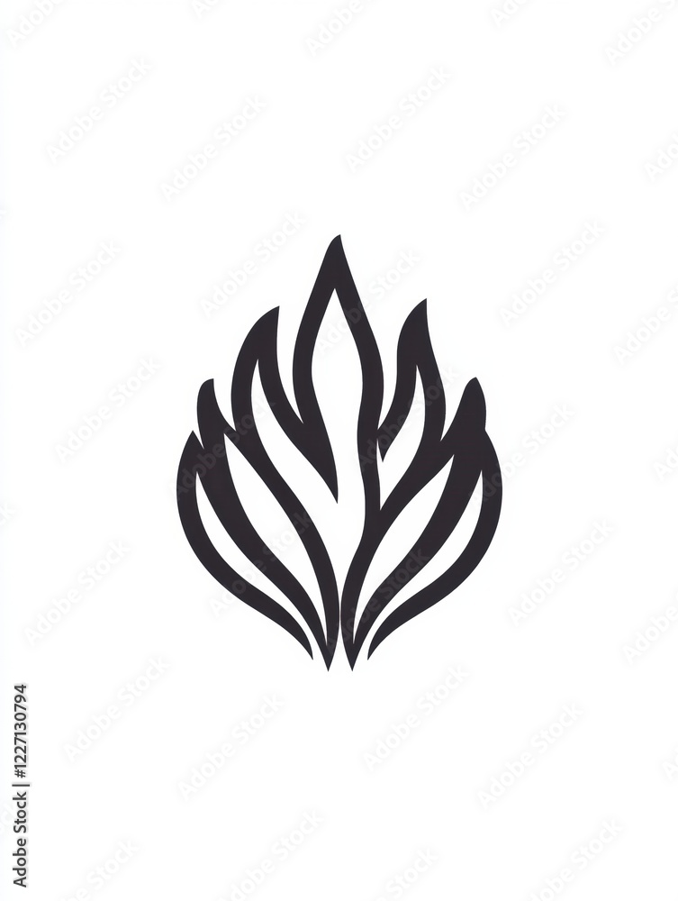 Poster stylized flame icon representing warmth and energy in contemporary design. generative ai