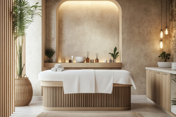 Cabinet in spa salon mockup 
