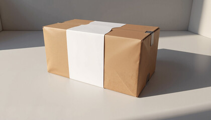 Box Mockup with Shadows and Copy Space on Clean Surface