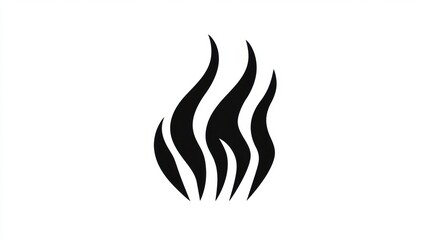 Stylized flame icon representing energy, heat, and fire in minimalist design for various applications. Generative AI