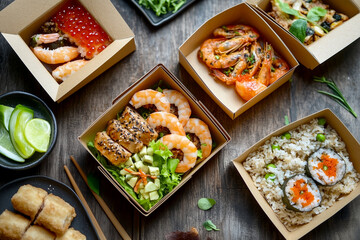 Paper Takeout Box for food, A paper takeout box , natural brown color, and eco-friendly food-safe material