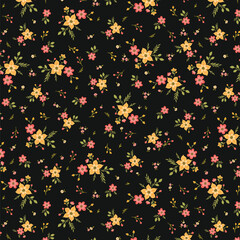 Folk Floral Style Ditsy Small Wild Flowers Pattern Design