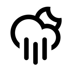 Moon behind a cloud with rain streaks