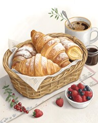 croissant and coffee