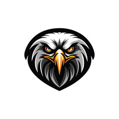 Render a sleek, aggressive eagle head, emphasizing sharp features and powerful beak.  Focus on a streamlined, almost aerodynamic design.