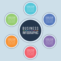 Circle infographic design 6 steps