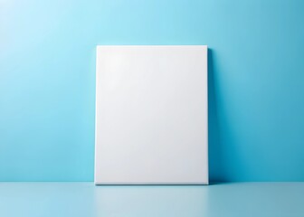 Naklejka premium white canvass on light blue background