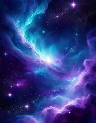 夜空に輝く銀河の星雲のクローズアップ