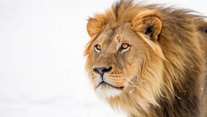 Naklejka premium portrait of a lion on white