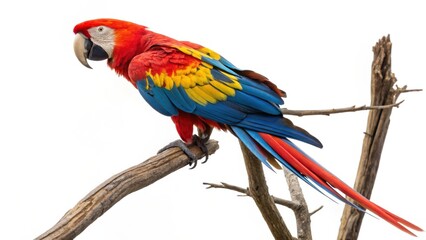 Fototapeta premium blue and yellow macaw ara isolated on white