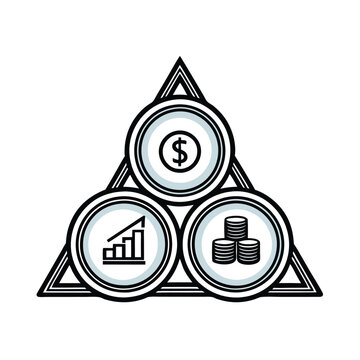 Abstract geometric artwork featuring overlapping circle and triangle shapes, styled with a "fina" aesthetic.  High resolution, vibrant color.