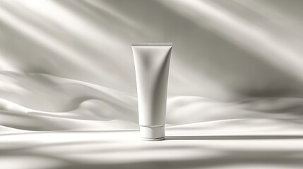 Design a 3D mockup of a premium body scrub tube with a sleek design. The tube should have clean lines and an elegant matte finish,