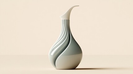 Design a 3D mockup of a premium hand sanitizer bottle with a smooth, modern design. The bottle should be sleek and minimalistic,