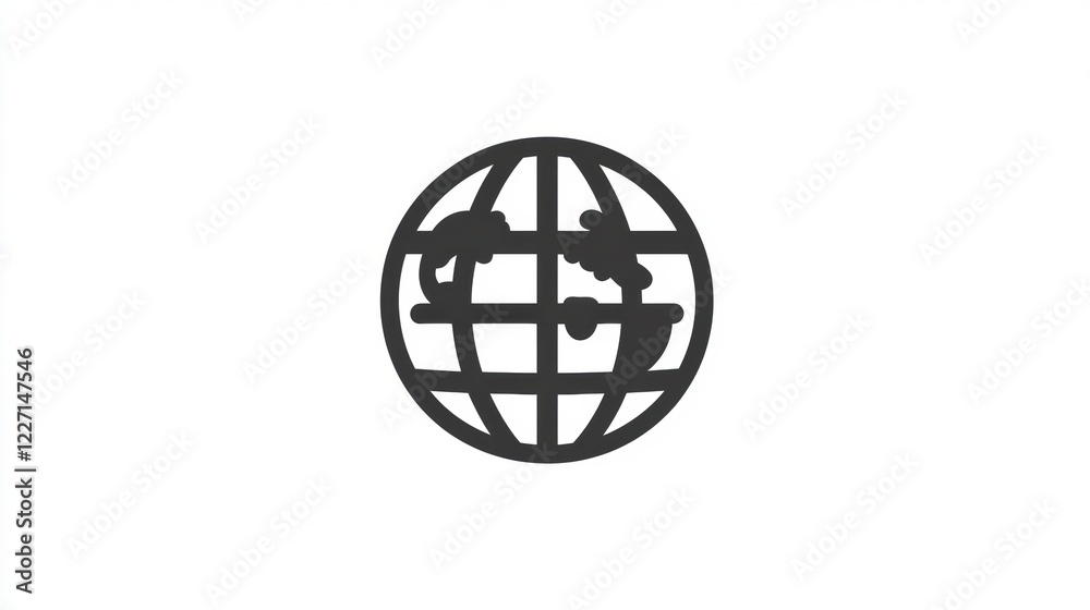 Leinwandbilder Globe icon representing global connectivity and international communication in a minimalistic design. Generative AI