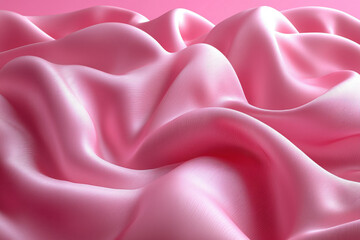 Obraz premium Pink silk fabric draped background for luxury, fashion, or beauty products