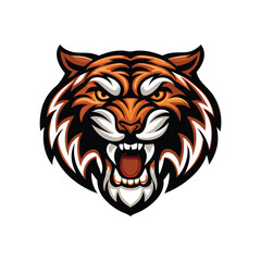 Create a striking, high-contrast image of a snarling tiger's head, emphasizing intense detail in the fur and eyes.