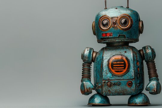 Blechroboter-Spielzeug steht als Metapher f&uuml;r Chatbot, Socialbot und Algorithmen