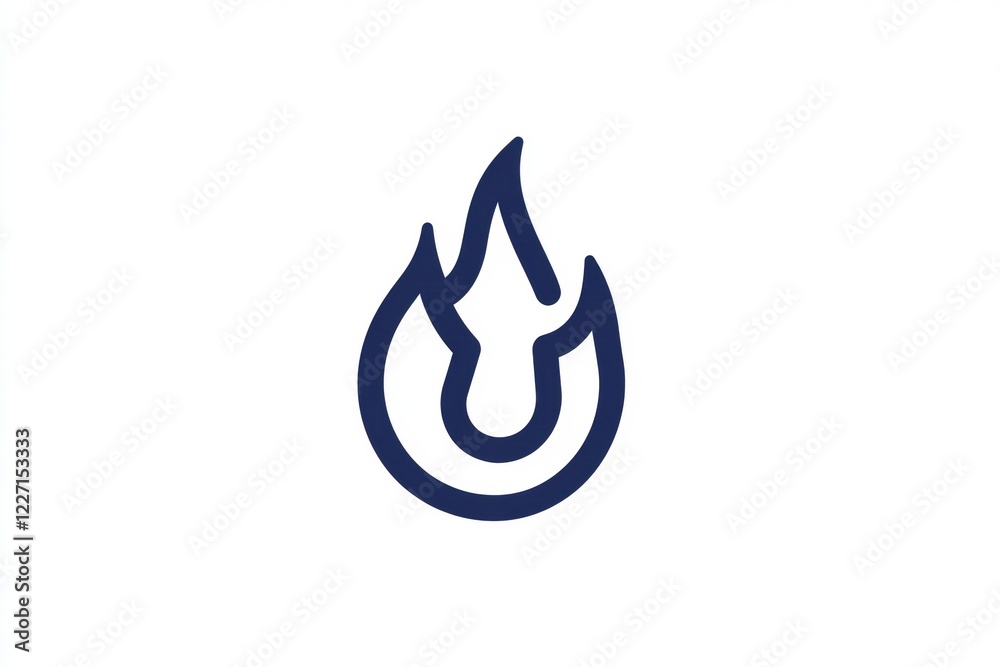 Aufkleber Flame icon symbolizing warmth and energy used in various design and branding contexts for conveying passion. Generative AI