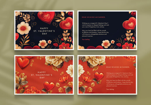 Floral St. Valentine's Day Postcard