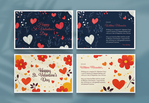 Floral St. Valentine's Day Postcard