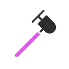 Stylized Pink-Handled Tool Icon on White Background