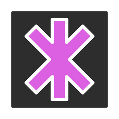 Medical symbol with a lilac geometric star shape