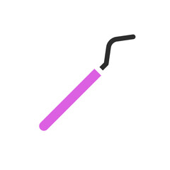 Simple Black Dental Hook Tool with Pink Handle