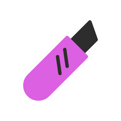 Utility blade flat icon in minimalist geometric style