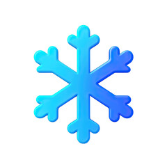 Obraz premium 3D Render of a Blue Gradient Snowflake Winter Holiday Symbol Ice Crystal Icon