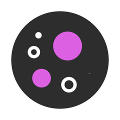 Abstract Circle with Pink and White Elements Design