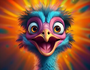 Naklejka premium Vogel Strauß
