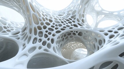 Abstract white futuristic architecture interior;  design background