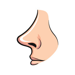 Human nose cartoon icon vector illustration