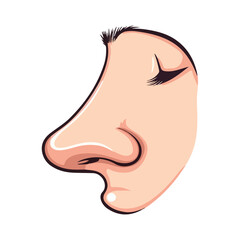 Human nose cartoon icon vector illustration