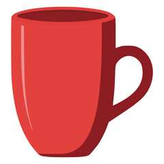 empty red mug cup drink beverage flat color vector illustration template design