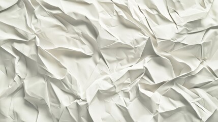 Obraz premium Crumpled White Paper Texture for Background or Design Use