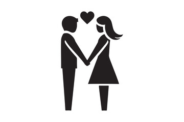 Romantic Couple Silhouette Love and Affection Vector Illustration