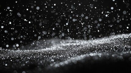 Natural snowflakes drift down calmly, peaceful snow, excellent for digital imagery