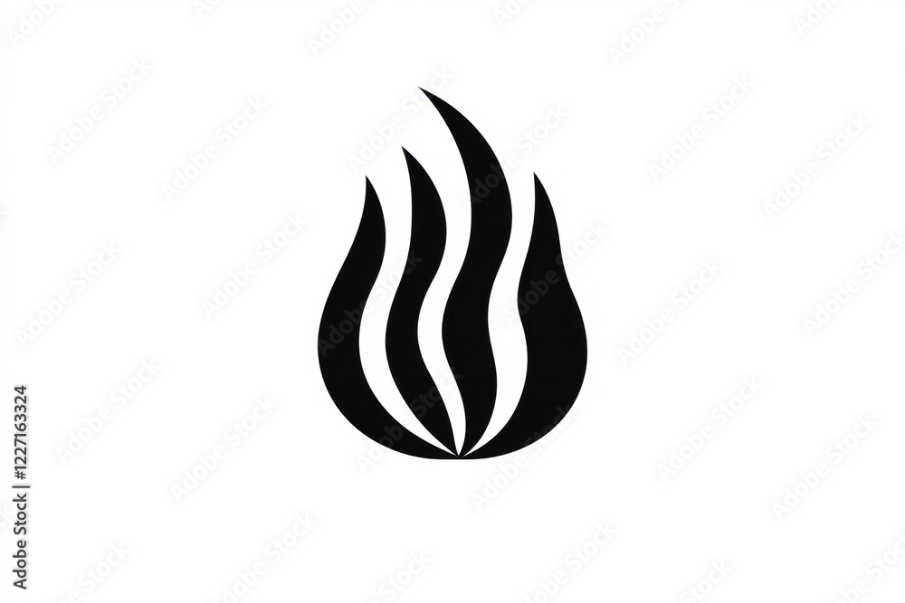 Poster Flame icon design with sharp lines and elegant curves suitable for logos and graphic design projects. Generative AI