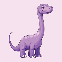 Cute cartoon Purple Dinosaur vector Illustration