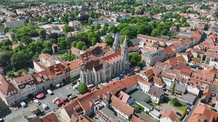 Cathedral in Mühlhausen in Thuringia from the air