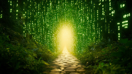 Obraz premium Digital and natural landscape mix