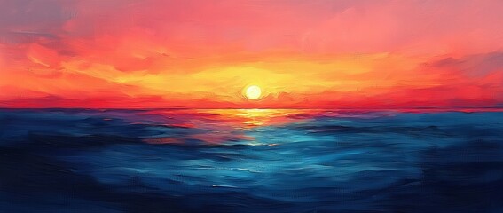 Obraz premium Abstract landscape. A versatile image suitable for creative design projects: posters, banners, cards, websites, and wallpapers. Bright colors. Acrylic on canvas