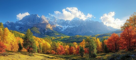Timpanogos hiking trail offers beautiful landscape views in Uinta Wasatch Cache National Forest, near Utah Lake, within the Rocky Mountains during the fall. Scenic vistas of Midway, Heber, Provo