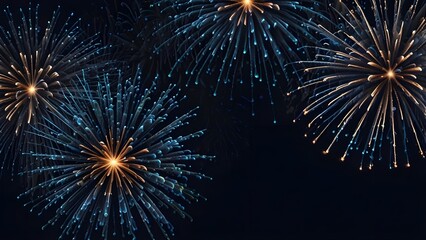 Blue fireworks on edge Generative AI

