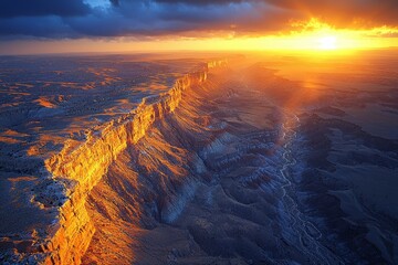 Sunset bathes the eroded landscape of middens and creek beds in warmth