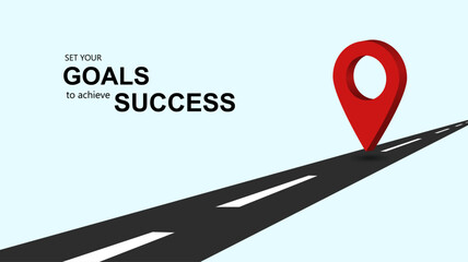 roadmap vector illustration road location pin business set your goals to success
