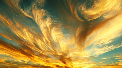 Colorful sky with clouds, rainbow-like colors, dreamy, ethereal, heavenly, beautiful 