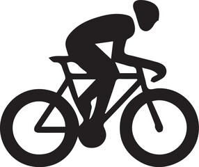 Silhouette of a Cyclist Riding a Bicycle
